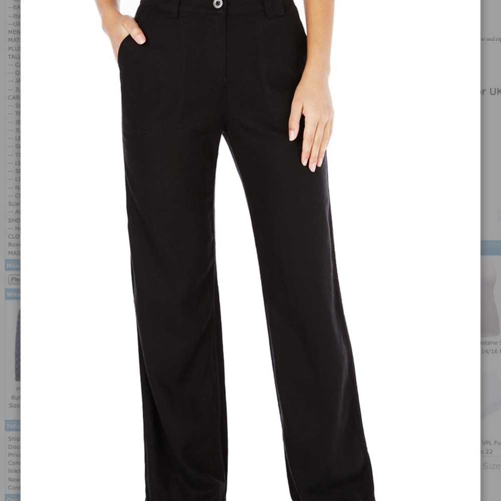 J. Crew Petite Black Linen Trousers